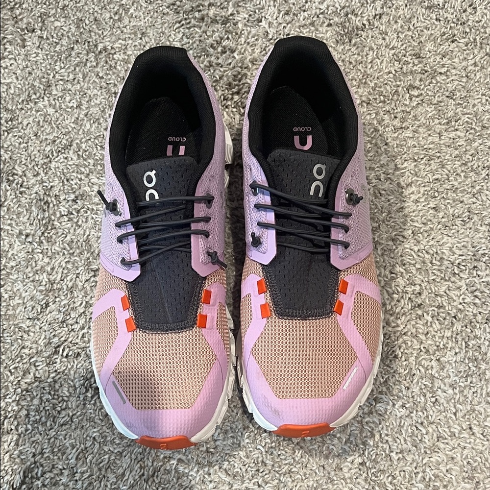 On Running Women's Pink and Tan Athletic Shoes